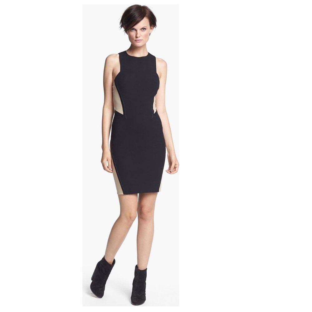 Rag & Bone piper black dress lamb leather trim